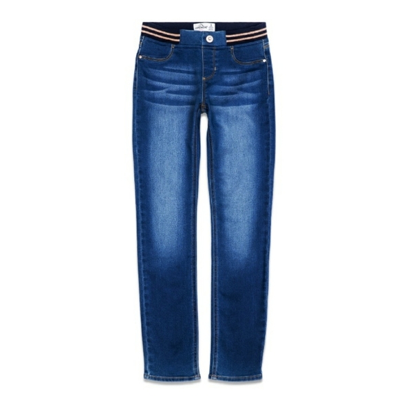 Jordache Denim - Jordache blue Skinny Jeans with gold stripes elastic waistband